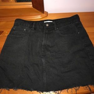 High waisted denim skirt